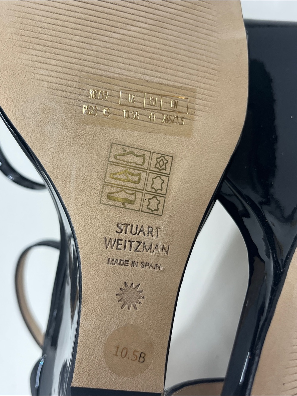 New Stuart Weitzman Nudistcurve 85 Wedge in Black Patent Leather Size 10.5 - Picture 8 of 8